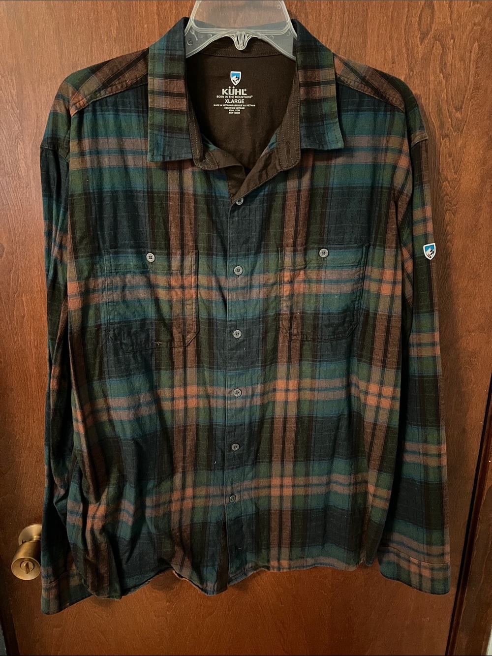 Kühl Men's Plaid Button-Down Shirt - Green & Brown size XL